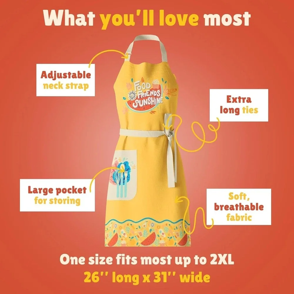Waterproof Apron for Adults – Adjustable‎ Fit with Deep Pockets, Stylish Cooking